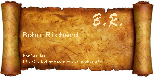 Bohn Richárd névjegykártya