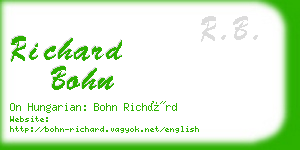 richard bohn business card